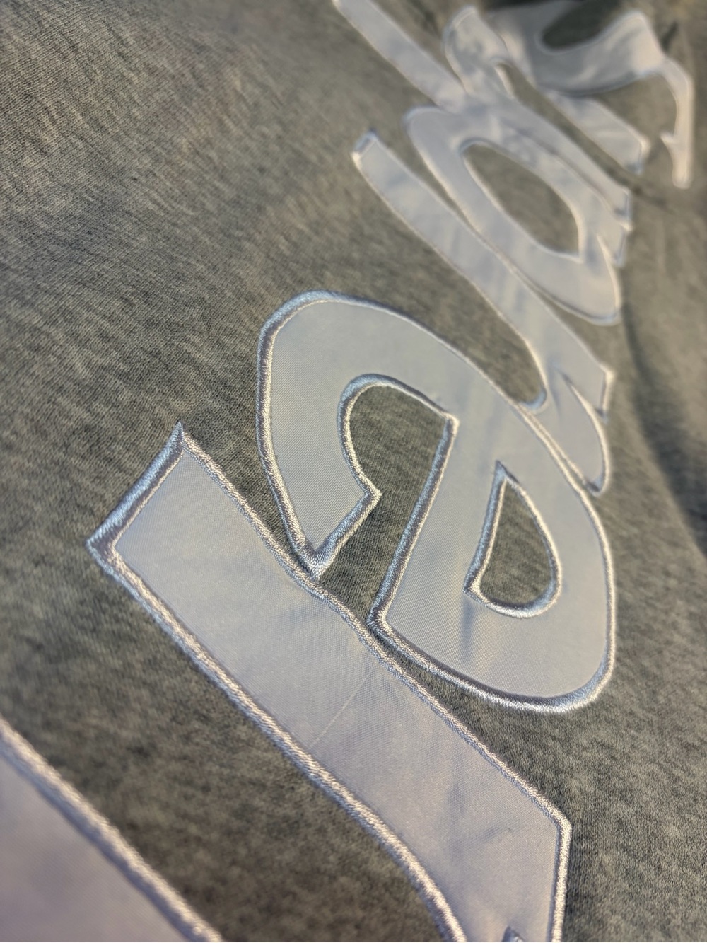 Supreme Grey Hooded Sweatshirt with Vertical Logo Size L - Picture 3 of 4